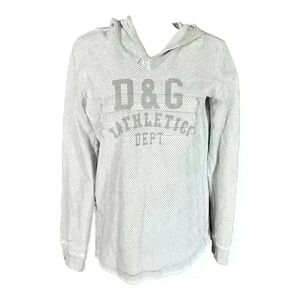 Dolce & Gabbana Hoodie Pullover White Gray Junior XL Logo Distressed Cotton